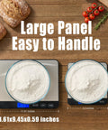 Big Ol Digital Kitchen Scale 44Lb/20Kg With 1g/0.1oz Precision, showing large platform with flour in bowl, on wooden surface