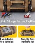 Roll Up Tool Bag Organizer 2 Pack Heavy Duty Portable Roll Up Pouch With Detachable Pouches 6 Pockets, D-Loops for hanging