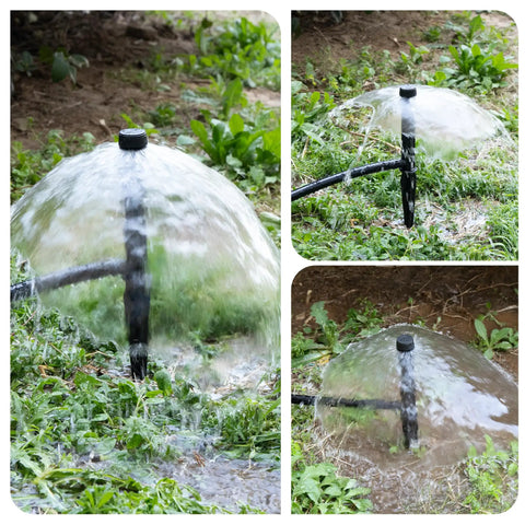 10 Pack Adjustable Sprinkler Bubbler Heads For 1/2 Inch Male Thread With Mushroom Design And 360 Degree Flow Control installed