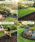 Flexible No Dig Garden Edging Kit 33 Ft By 2 In Plastic Landscape Border With 45 Stakes for creating clean lawn edges and borders