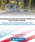 RV in wooded campground setting promoting safe water for families, Hella Reliable RV Freshwater Test Kit Detecting Bacteria And Mold In Your Camper Drinking Water Tanks Quick Five Minute Results Plus Seventy Two Hour Cultures For No Sweat Family Campouts.