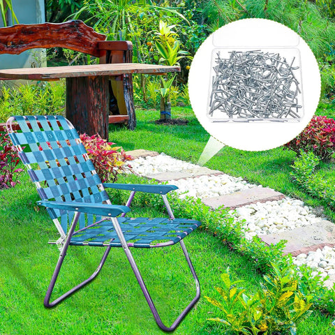 100 Piece Lawn Chair Webbing Clips Set For Fast DIY Chair Frame Repair Durable Metal Clips With Rubber Webbing Replacement
