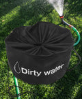 RV Hose And Water Tube Storage Bag Big Capacity Organizer with Sturdy Zipper and Handle on grass with hose nearby