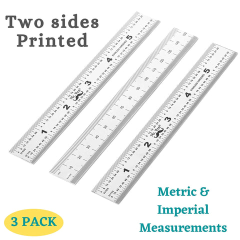 Pro Grade Machinist Ruler Set, 6 Inch Stainless Steel With Metric And Imperial Markings, Ultra Precise 1-64th And 1-32nd Graduations