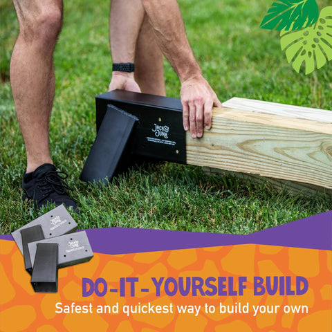 Heavy Duty DIY Wooden Swing Set Kits With Metal Brackets And Hardware For Safe Easy Playset Installation In Your Backyard Built For Years Of Outdoor Family Fun And Durable Everyday Playtime