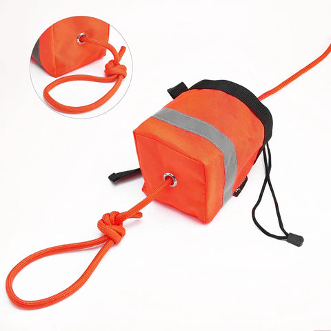 Rescue Throw Bag With 8mm Floating Rope For Water Rescue Kayak Tow Line Boat And Canoe Accessories, orange with loop