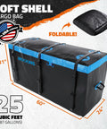Big 25 Cu Ft Weatherproof Trailer Hitch Cargo Carrier Bag Set for Cars Trucks and SUVs, Heavy-Duty 60x24x31 Inch Mount