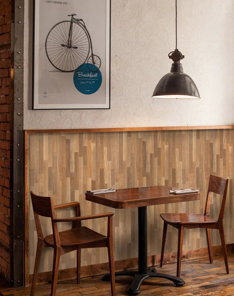 Wood Peel And Stick Wallpaper For Cabinets And Countertops Self Adhesive Removable Faux Wood Planks in cafe interior