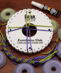 Round Kumihimo Disk Set For Jewelry Making, 6 Inch Diameter Dense Foam, Ten Disks, Braiding Tools Kit On Table