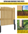 Heavy Duty Steel Fence Post Repair Kit 4x4 Actual 3.6x3.6 Ground Spike Anchors for wooden fence illustration