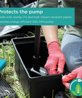 Person assembling All In One Pond Filter Kit With 330 GPH Pump For Small Ponds, Debris Guard, Beneficial Bacteria Boost