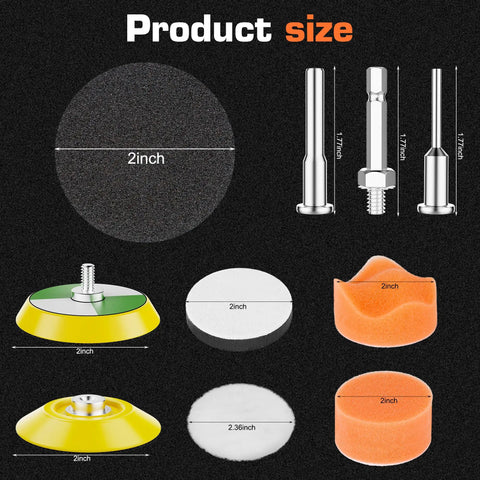 Components of 189pcs 2 Inch Sanding Discs Kit for Drill Polishing with Hook and Loop Discs Wet and Dry Sandpaper Range 60 to 7000 Grits