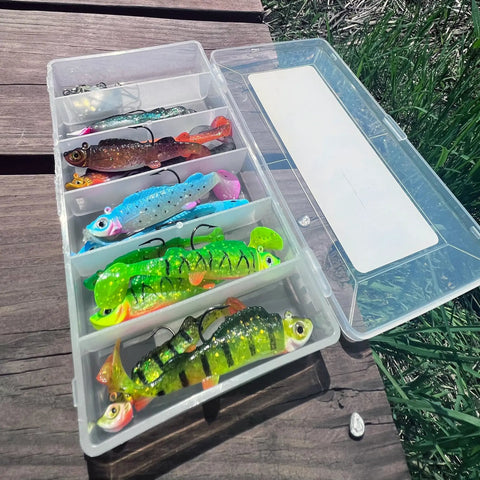 Mimic Minnow Swimbait Lure Kit With Jig Head Design Assorted Sizes And Colors For Walleye Bass Pike Realistic Minnow Baits