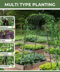 Heavy Duty Garden Arch Trellis For Climbing Plants Outdoor Metal Arbor Support For Raised Bed Cucumber Tomato Grape Plants Rust Resistant Coated Steel Frame 6.7 Ft Tall Durable Plant Stand For Veggies And Flowers in garden