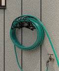Heavy Duty Metal Hose Holder Wall Mount For Outdoor Yard Solid Iron Garden Hose Reel Organizer Waterproof Powder Coated Rustproof