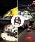 Rechargeable LED Work Light Two Pack With 2500 Lm Dual COBs folding, magnetic base, used in camping, auto repair, workshop, road lighting