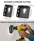 2pcs stainless steel square slot cutters for drywall outlets; fits Dewalt 20V & Milwaukee M18 oscillating tools.