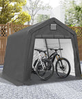 10x10 Outdoor Storage Shed Heavy Duty Portable Shelter Carport With Ventilation Windows And Roll Up Doors Backyard Must Have For Motorcycle Bike Lawn Mower And Garden Tools Gray