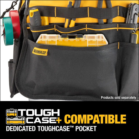 Pro Grade Tool Organizer With 37 Pockets And TOUGHCASE Pocket, Built From Durable 1680 Denier Fabric, showing pocket details