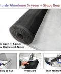 DIY Friendly All-Weather Aluminum Window Screen Mesh Roll 48 Inch By 100 Foot Black Insect Screen For Windows Doors Porch And Patio
