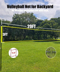 20 Ft Volleyball Net For Backyard And Outdoor Play With Adjustable Height Includes Ball Pump Boundary Line And Carry Bag For Beach Lawn And Park Easy Setup And Portable set up in a grassy park