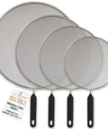 Four Piece Stainless Steel Splatter Guard Set With Fine Mesh Keeps Grease From Splashing All Over Your Stove, 13, 11.5, 10, 8 Inches