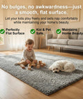 Child playing on rug with Rug Corner Grippers 12 Pack With Triangle And Trapezoid Designs, non slip carpet tape holding rug flat.