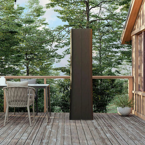 Outdoor Pyramid Patio Heater Cover With 300D Oxford Fabric Zipper And Storage Bag Waterproof Dustproof Windproof Snow Resistant 91 Inch Tall on deck
