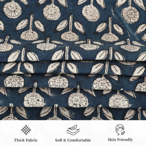 Hand Block Print Throw Pillow Covers Set Artisan Made 100 Percent Cotton With Zipper Closure Neutral Boho Cozy Accent For Sofa Bed Chair Deep Blue 20x20 Inches Pack Of 2, close-up
