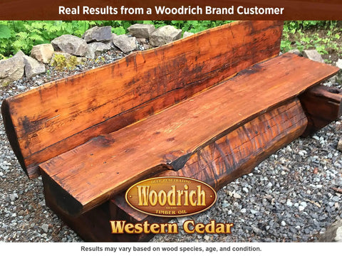 Real results showcasing Hands Down The Best Deep Timber Oil And Wood Stain For Exterior Decks Fences And Cabin Siding In Western Cedar.