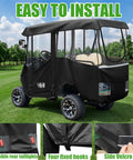 Top Shelf Golf Cart Enclosure For Ezgo Rxv Four Passenger Eighty Inch Extended Roof Sweet Spot Cover installation on golf cart.