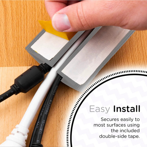 10ft Floor Cord Cover Cable Protector Heavy Duty Cord Hider For Home And Office Snag Free Low Profile Gray application