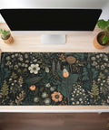 Floral Desk Mat With Wildflower Vibe For Gaming And Work, Large 31.5 By 15.75 Inch Desk Pad on wooden desk setup