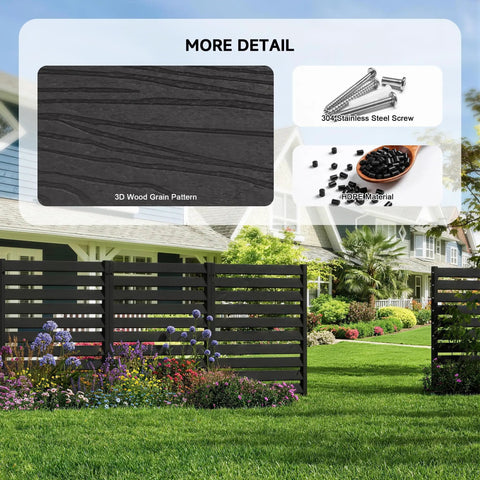 Outdoor HDPE Privacy Fence Panels, 3 Pack, 42 Inch High By 38 Inch Wide, highlighting material and design details.