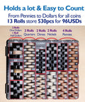 Coin Sort Tray With Lid For All US Coins Accurate Counter And Dispenser Easy Change Sorter And Coin Organizer in use