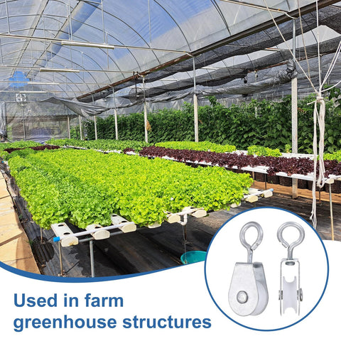 Mini Iron Pulley Wheel Set 0.43 Inch Inner Diameter 2.32 Inch Length 10 Pack Single Sheave Lifting Pulley in greenhouse use