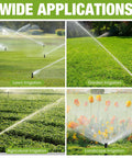 2 Pack In Ground Pop Up Sprinkler Heads Compatible With Rain Bird 5000 Series Gear Drive Rotors in various irrigation settings