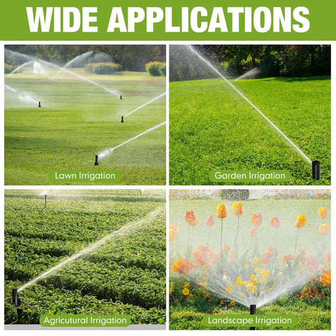 2 Pack In Ground Pop Up Sprinkler Heads Compatible With Rain Bird 5000 Series Gear Drive Rotors in various irrigation settings