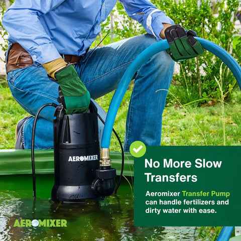 Heavy Duty 1 HP Submersible Transfer Pump 5120 GPH Workhorse Performance Moves Dirty Waste And Quarter Inch Solids No Sweat For Fast Pool Draining And Yard Overflow Cleanup in use clearing dirty water.