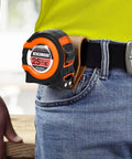 Three Pack 25 Foot Tape Measures With Easy Read Fractions To One Eighth Inch, Magnetic Tip, Quick Lock Tension in belt clip