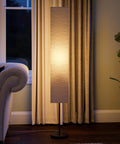 Netherlands Floor Lamp In Oil Rubbed Bronze Finish, Tall 62.5 Inch Stand Light With Cream Paper Shade, Scandinavian-Inspired Design