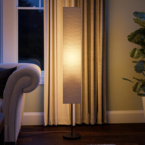 Netherlands Floor Lamp In Oil Rubbed Bronze Finish, Tall 62.5 Inch Stand Light With Cream Paper Shade, Scandinavian-Inspired Design