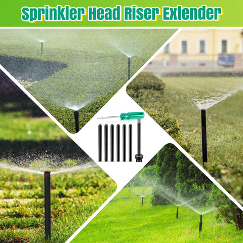 10 Inch Popup Riser Extension For Sprinklers Compatible With Rain Bird 1800 And Hunter Pro Spray Sprinkler Head Riser Extender With RotorTool Garden Lawn Irrigation 7 Pack Black