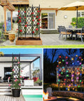 5.25 Foot Black Metal Garden Trellis Fence For Climbing Plants Outdoor Lattice Wall Frame DIY in patio and backyard settings