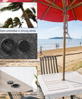 2 Inch Patio Table Umbrella Hole Ring Cap Set For 1.65 Inch Poles Thick PVC Plug And Cap Weather Resistant Black on beach