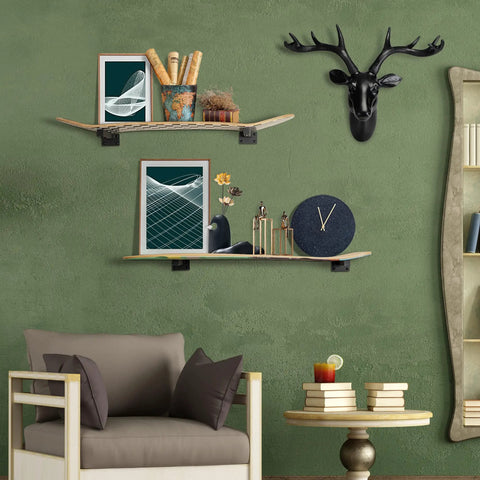 Dope Wall Mounted Skateboard Rack Set For Longboards And Boards Double Space Saving Floating Shelves in living room display