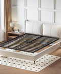Heavy Duty King Box Spring 2 Inch Low Profile Metal Bed Base Featuring Dense Steel Slats That Support Up To 3000 Pounds with wood frame.