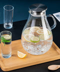 Premium Borosilicate Glass Pitcher With Lid 3000ml Hot And Cold Water Jug For Juices And Iced Tea Beverages Lead Free