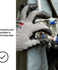 Installing Blue Insulation Displacement Connector For 2 Or 3 Wires Pigtail Self Stripping And Moisture Resistant 22 To 14 AWG.