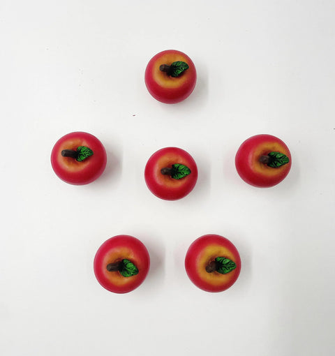 Top view of Fall Decor Harvest Apple Drawer Pulls Set Of 6 Hand Painted Resin Cabinet Knobs